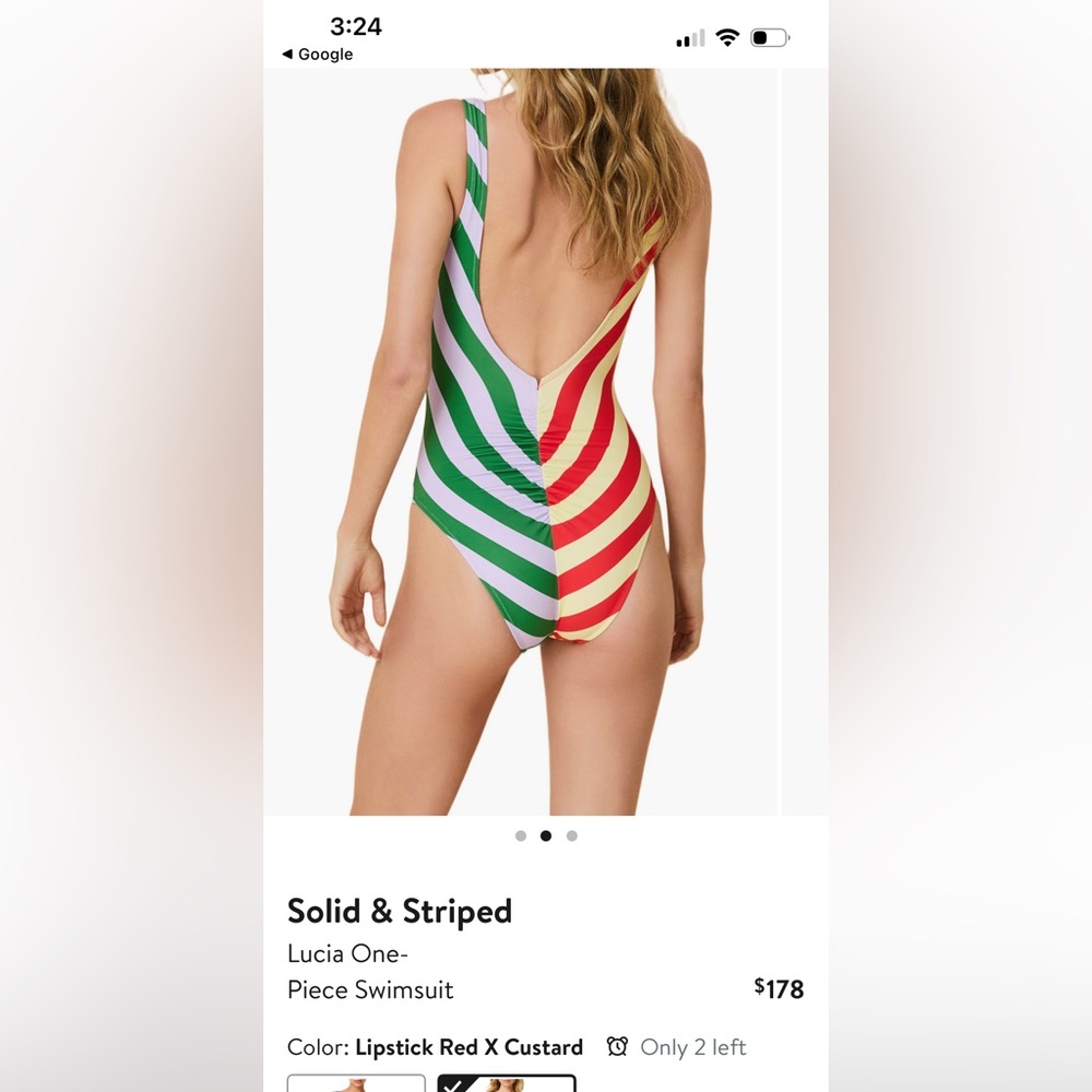 NWT Solid & Striped St. Lucia swimsuit, size medium - Picture 2 of 5